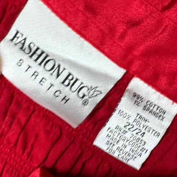 Vintage Office Siren Red Blouse Satin Cuffs and Collar Plus Size - Picture 4 of 7